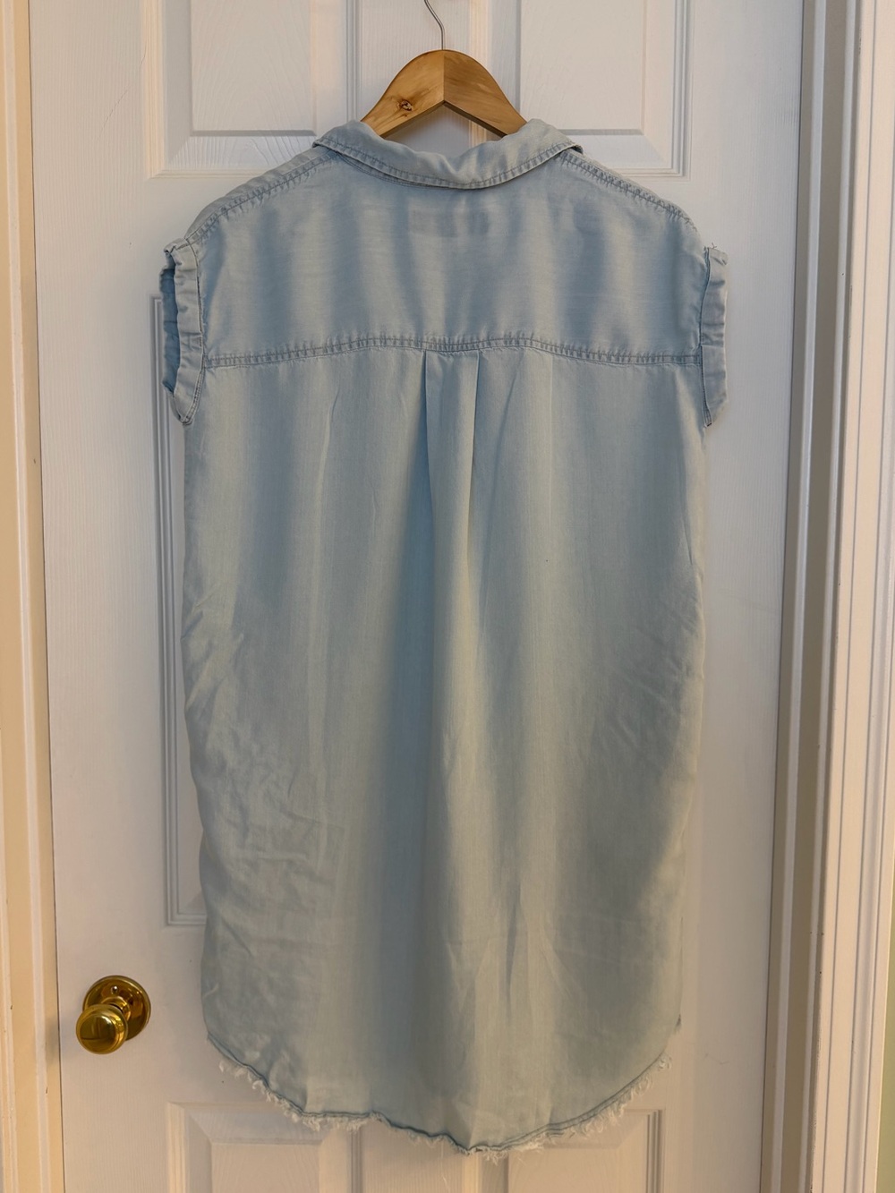 Thread & Supply Light Blue Chambray Sleeveless Shirt Dress Tunic XS - Picture 2 of 3